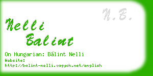 nelli balint business card
